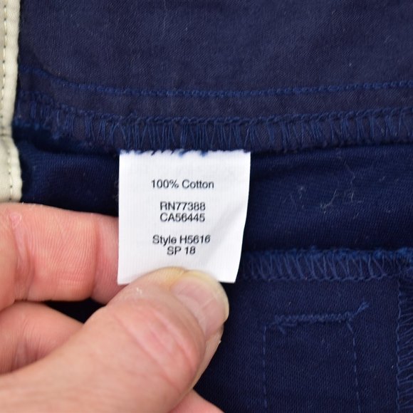 J Crew Factory Women Navy 3.5 In Classic Chino Shorts size 4 Blue Stretch Preppy - Picture 9 of 10